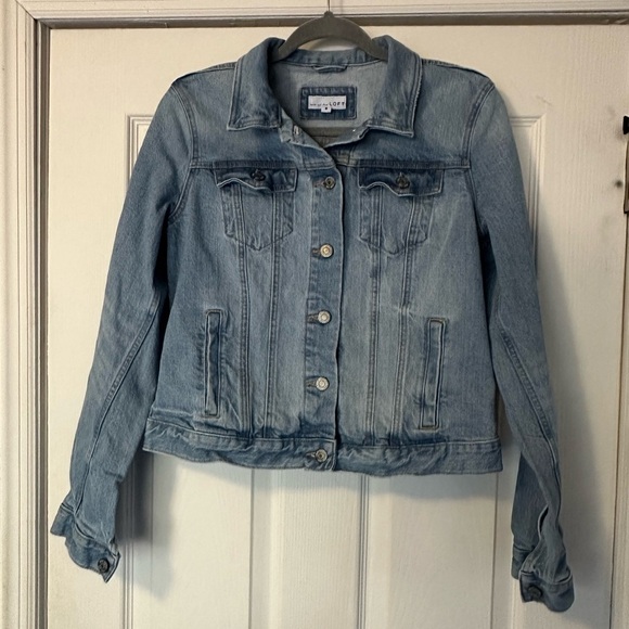 Loft Denim Trucker Jacket Light Wash - Picture 1 of 8